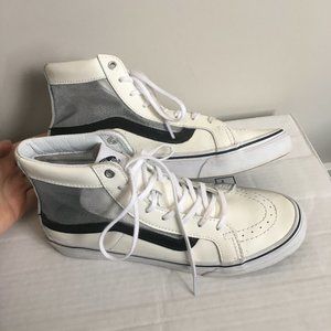vintage white and mesh high-top vans